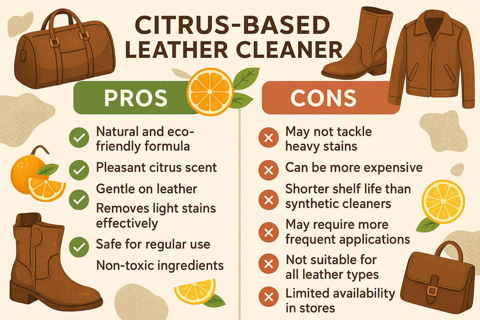 Citrus-based leather cleaner pros and cons